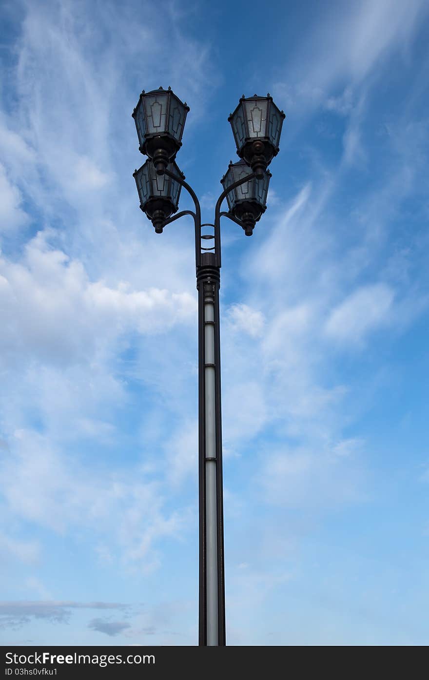 Ancient street lantern with four fixtures. Ancient street lantern with four fixtures