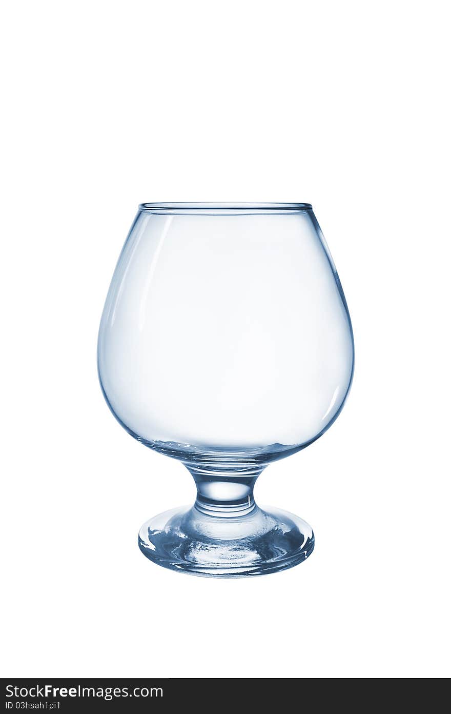 Empty whiskey glass on white background