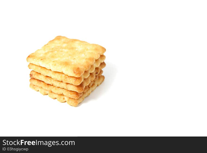 Crackers on a white background