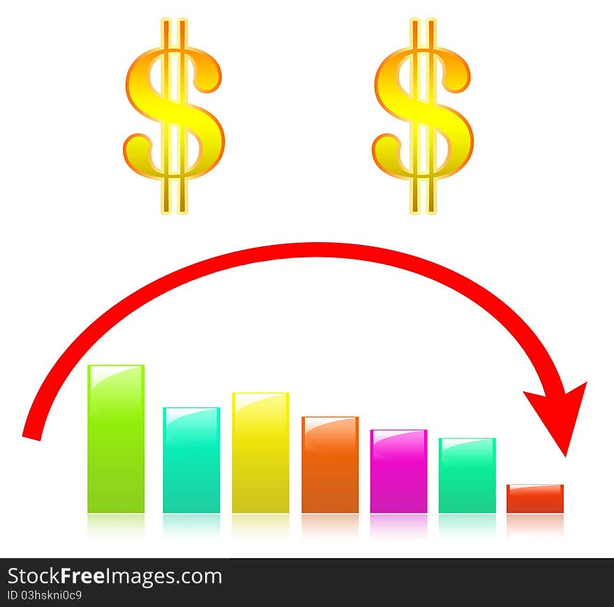 Color Ful Business Graph On Scowl