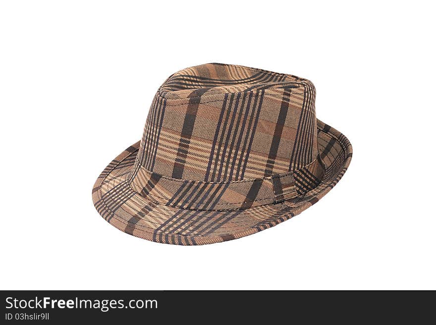 Brown and black patterned hat. Brown and black patterned hat