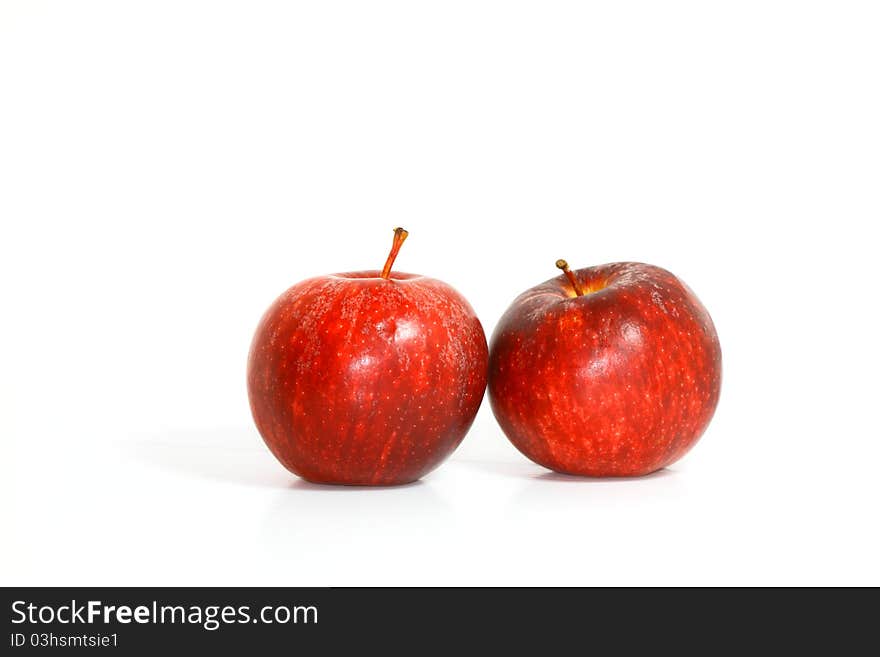 Two apples isolated on white