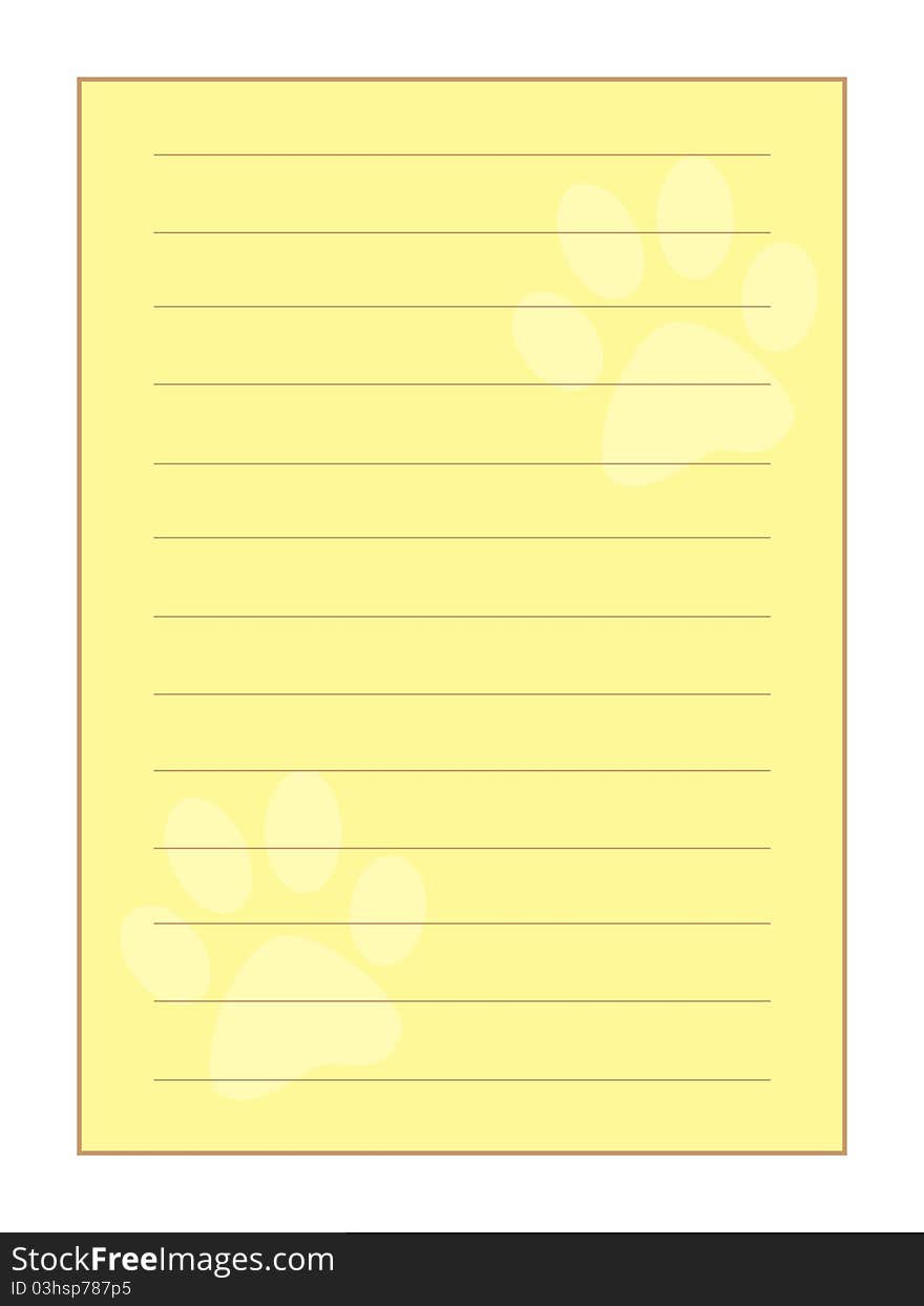 Cute Paw Prints Border background