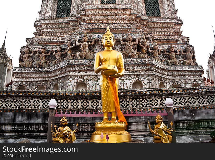 Gold Buddha In Wat Arun, Bangkok, Thailand