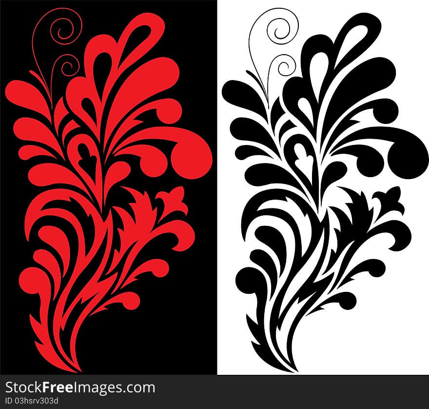 Black and red decorative element for your design. Black and red decorative element for your design