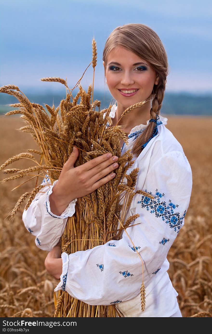 Portrait of girl in field