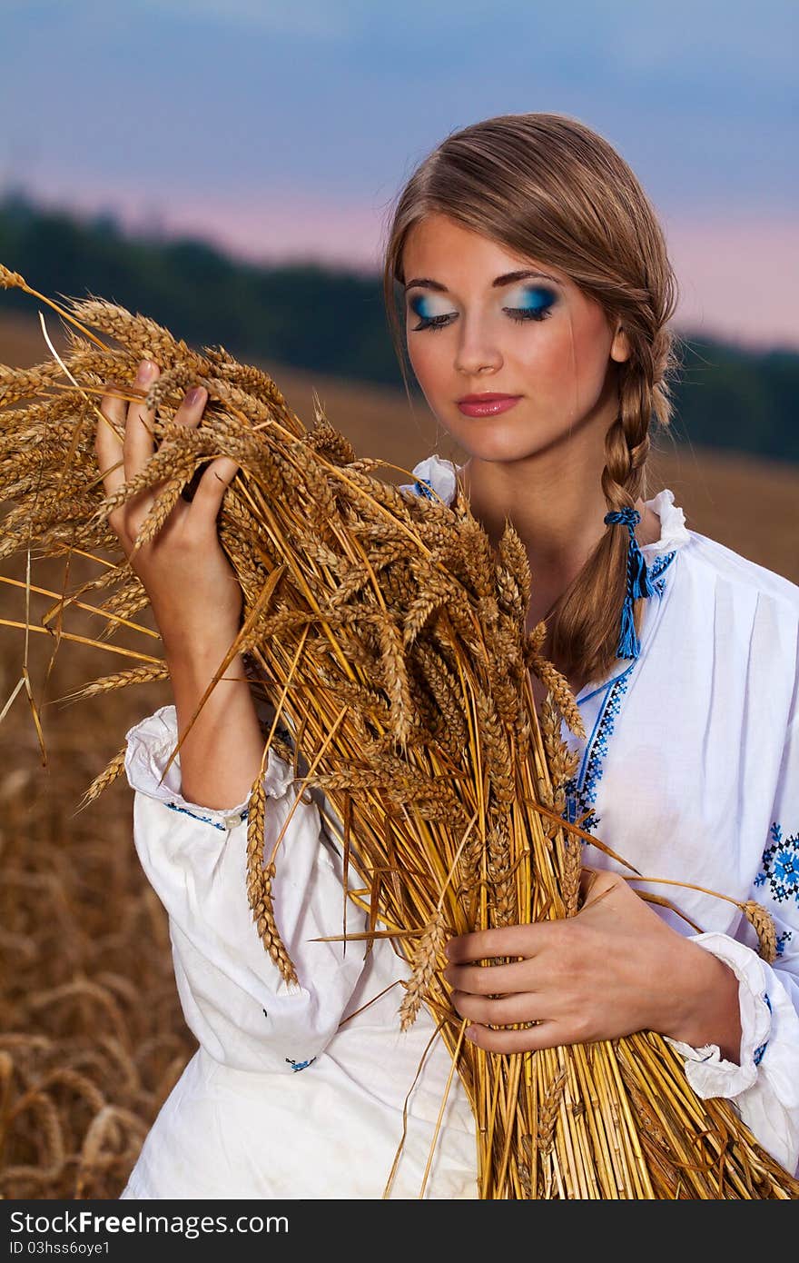 Portrait of girl in field