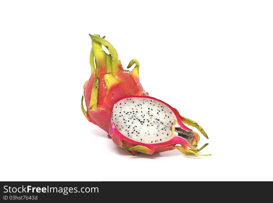 Dragon fruit on white background