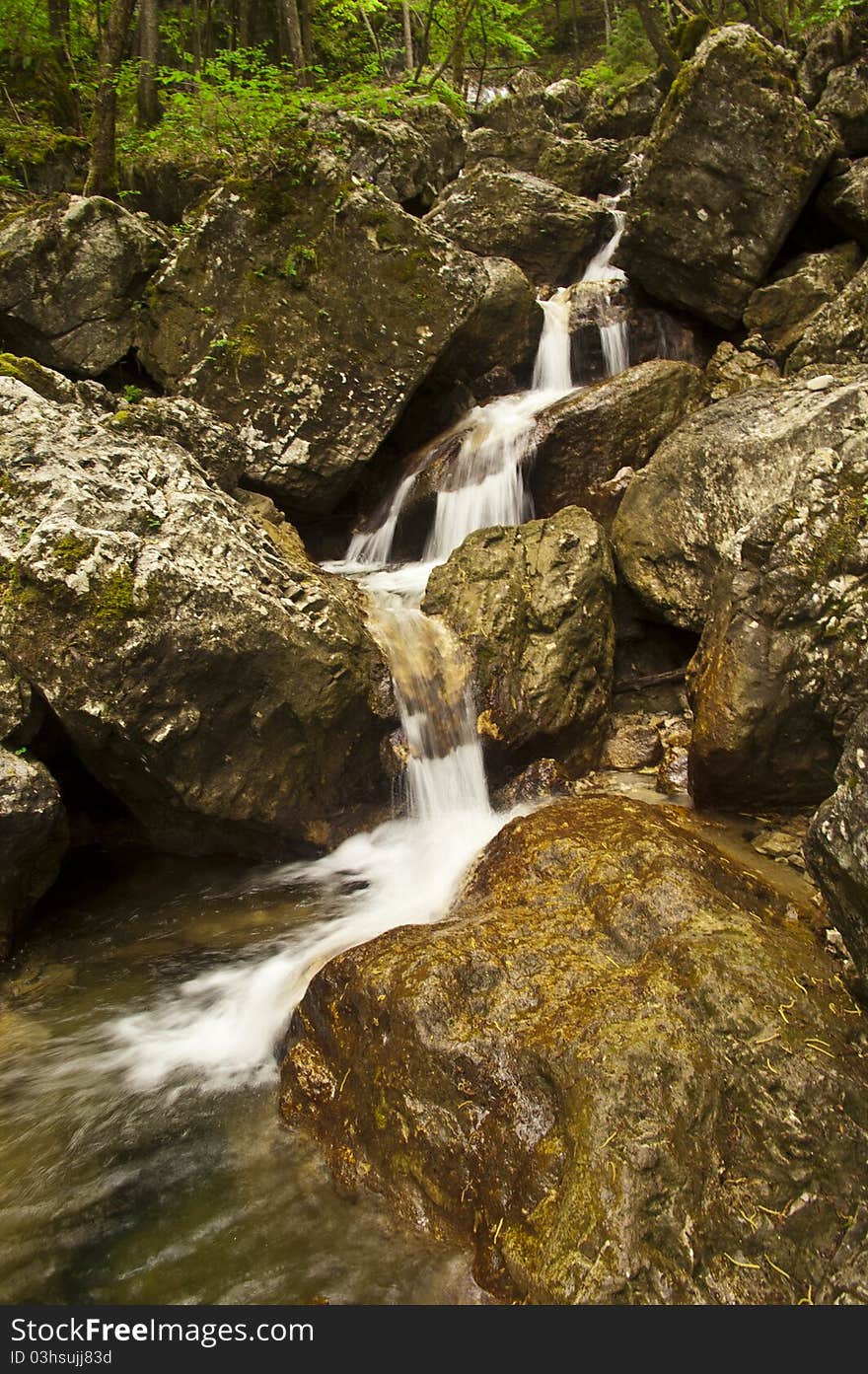 Waterfalls on small river