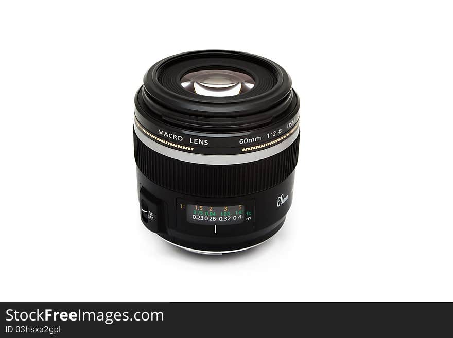 Camera Lens Over White