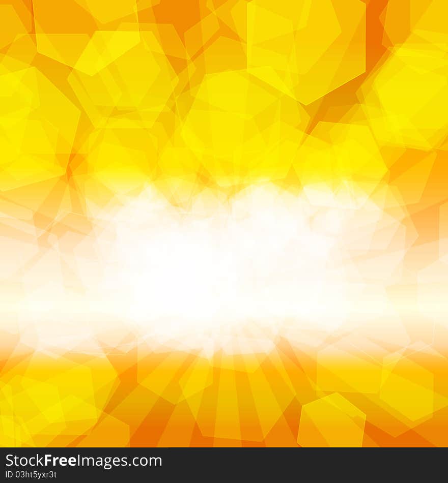 Abstract orange background with lirgt effects