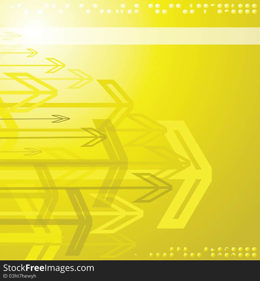 Abstract yellow arrow background vector. Abstract yellow arrow background vector