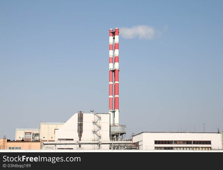 Industrial chimneys in Moscow Russia