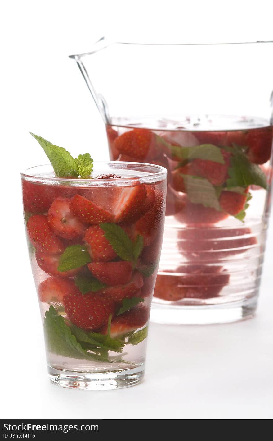 Freshness strawberry drink isolated over white. Freshness strawberry drink isolated over white