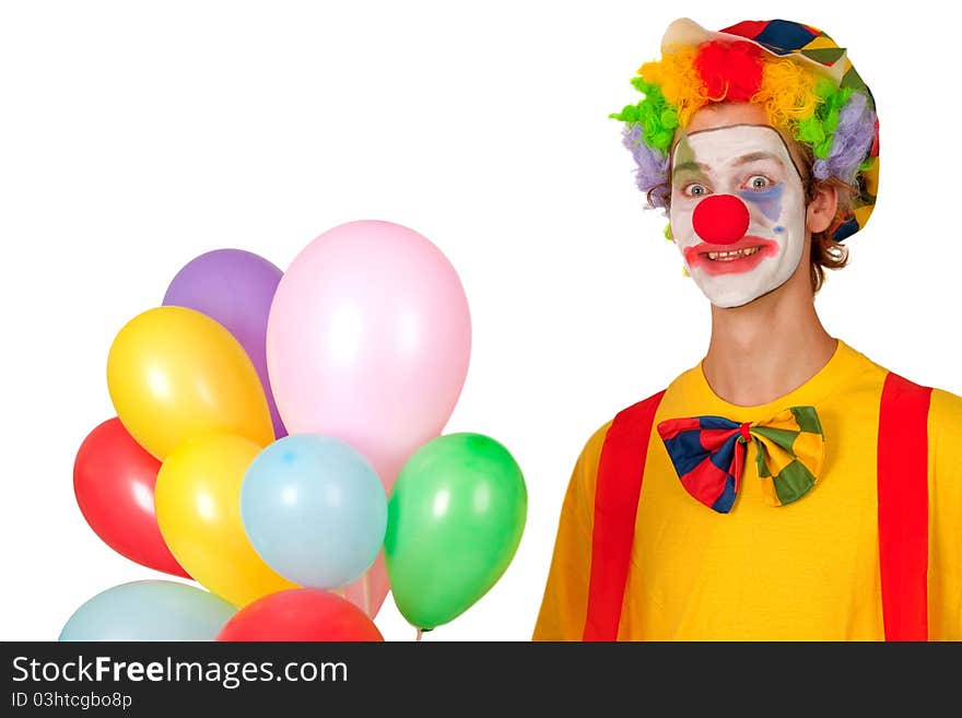 Colorful Clown With Balloons