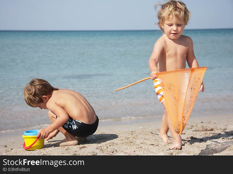 Children playing on beach