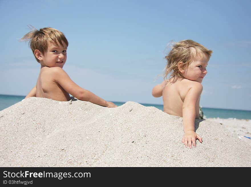 Children playing on beach