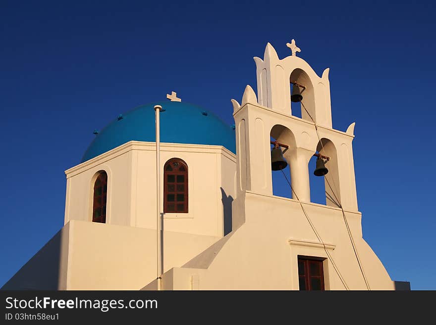 Oia church in Santorini island Greece