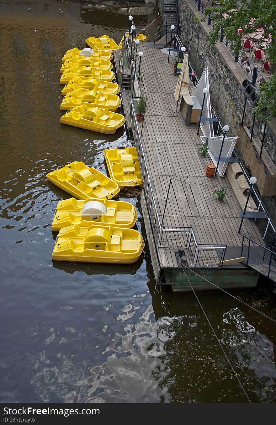 Yellow boats