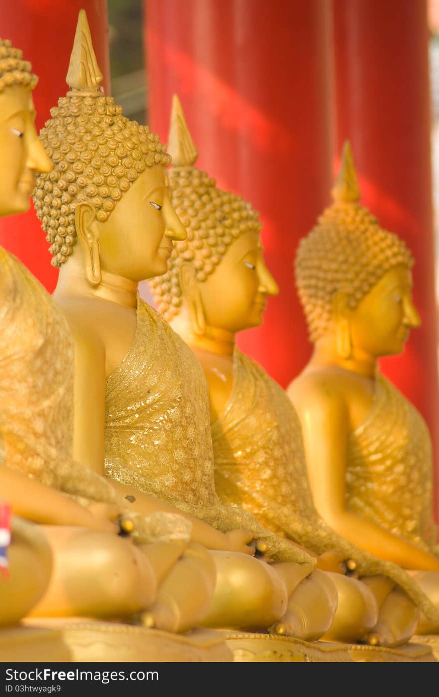 Image of buddha in Thai temple at Ratchaburi province Thailand