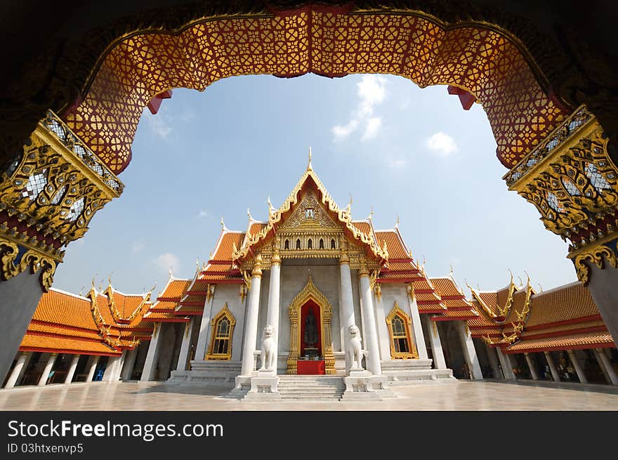 Famous place Wat Benjamaborpit Bangkok Thailand