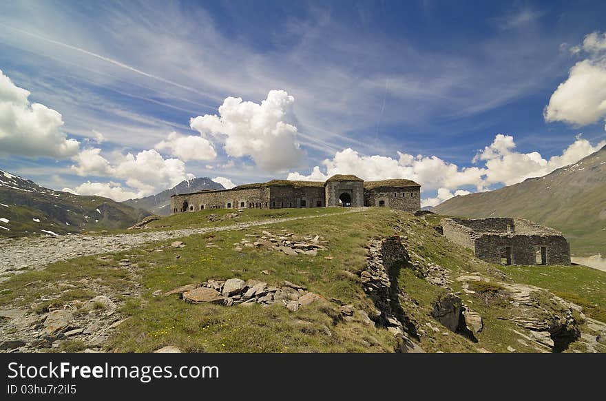 A view of the Varisello fortress, Mont-Cenis, France