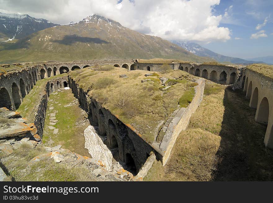 A view of the Varisello Fortress - Mont-Cenis, France