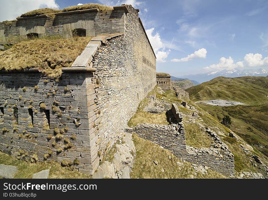 A view of the Varisello fortress, Mont-Cenis, France