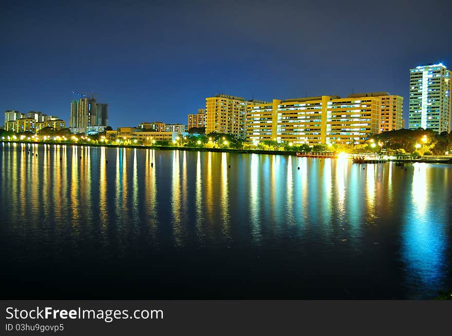 Pandan Reservoir Waterfront By Night