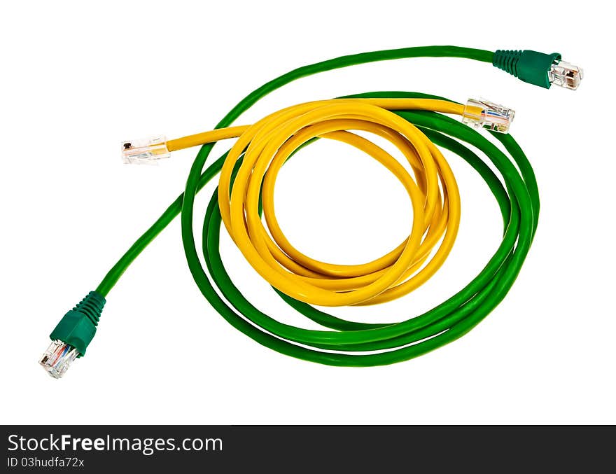 Green And Yellow Patch Cords.