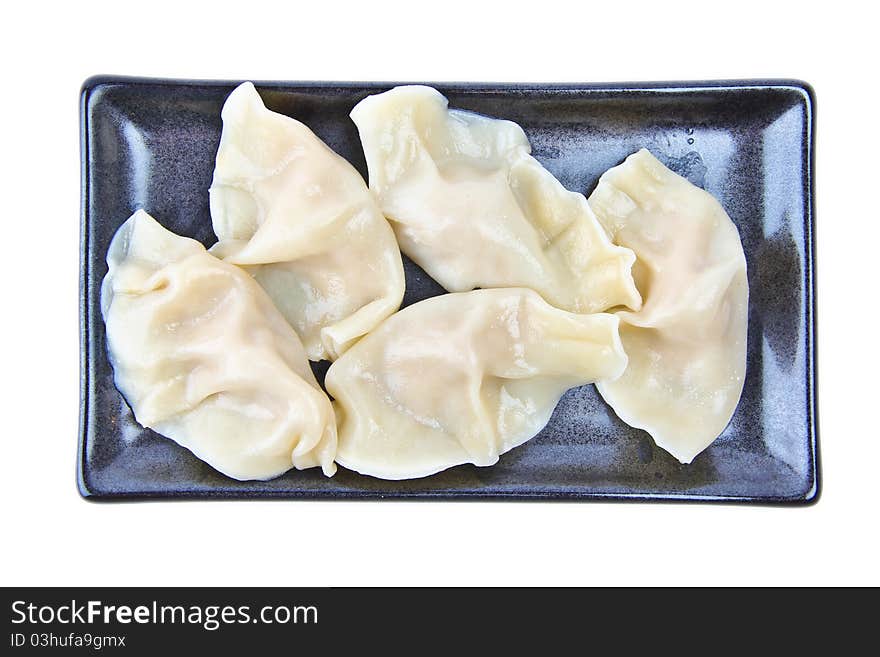 Chinese Dumplings. Close up on white background