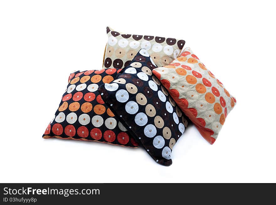 Four cushions with texture