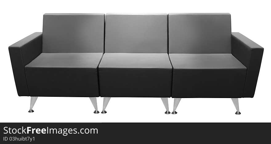 Black sofa. Isolated