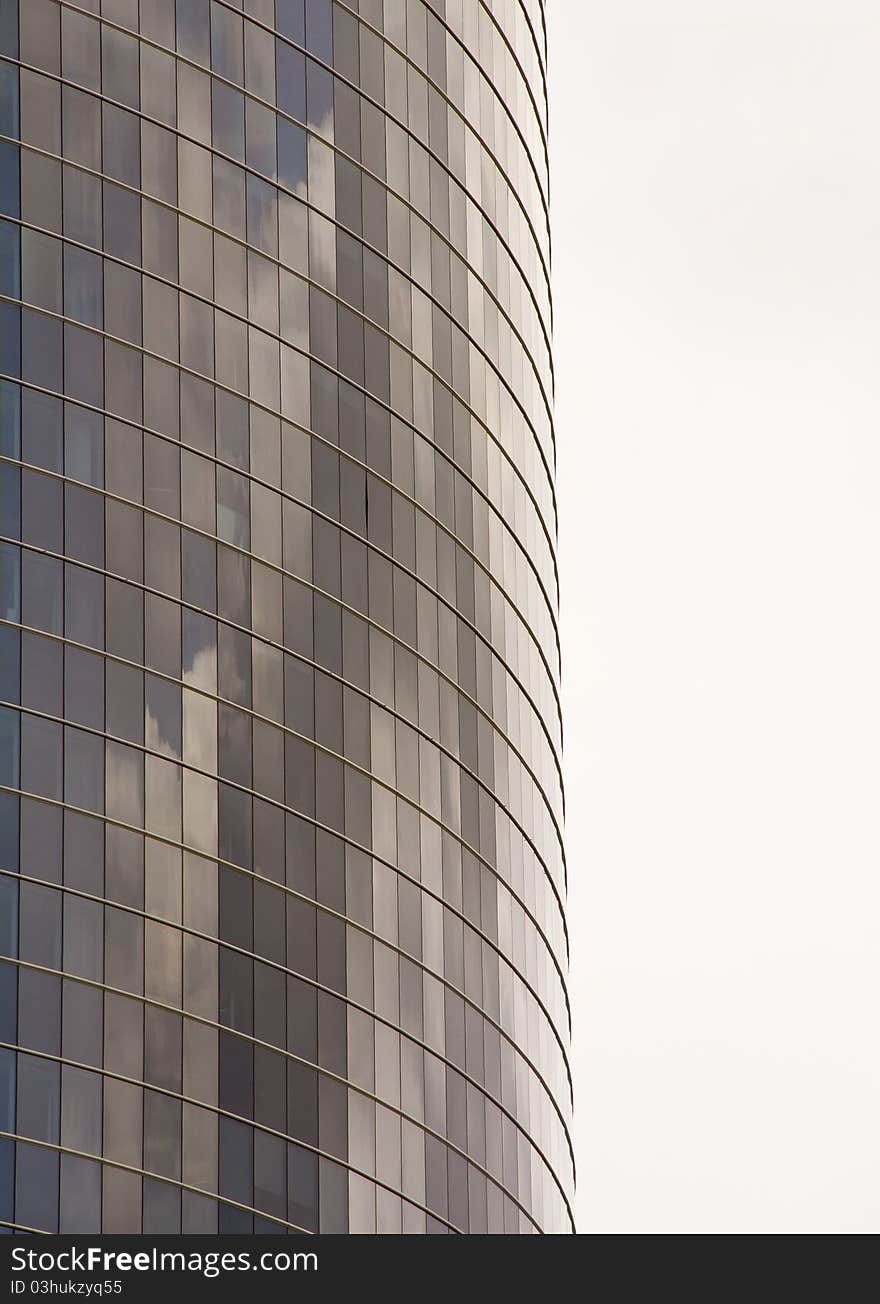 Wall of modern building from grey glass. Wall of modern building from grey glass