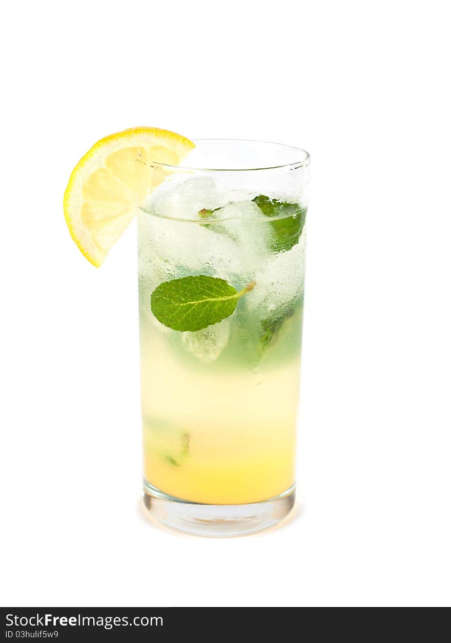 Fresh cocktail with juice and mint