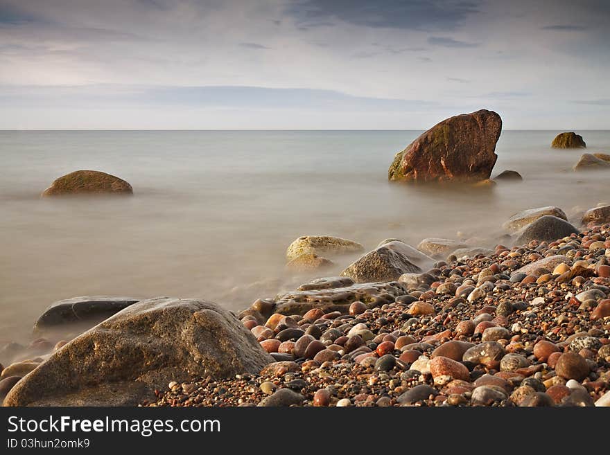 Evening on shore of the Baltic Sea.