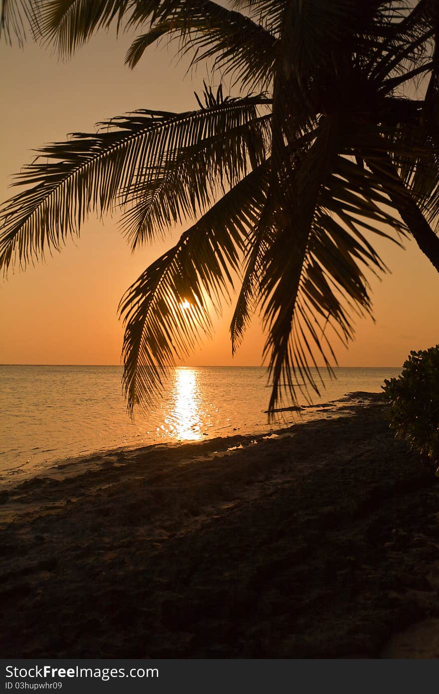 Moody sunset, Ari-Atoll. Maldives