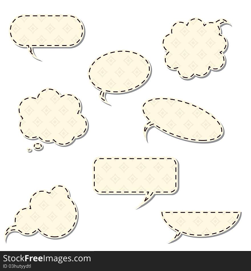 Vintage speech bubbles isolated on white background