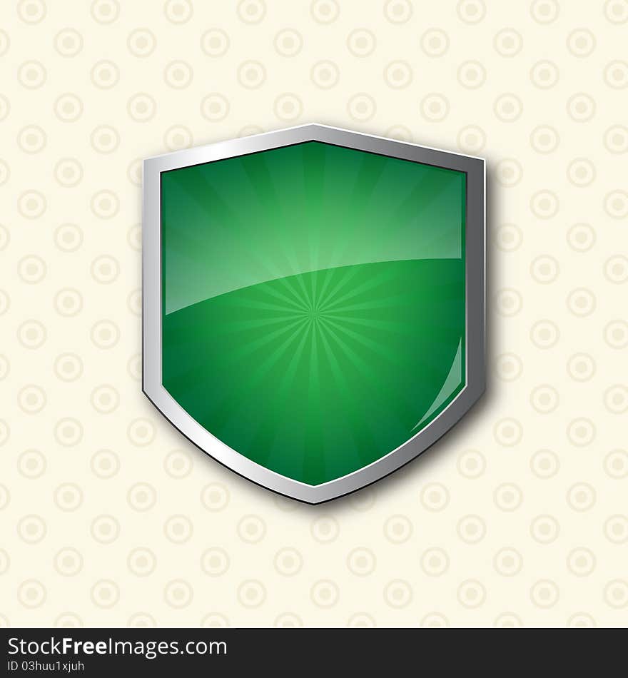 Shield on vintage background. Vector illustration