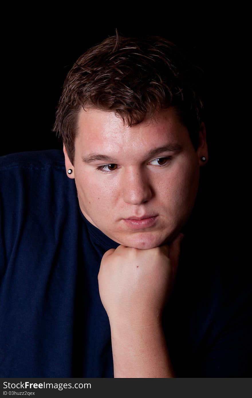 Young Man In A Blue Shirt