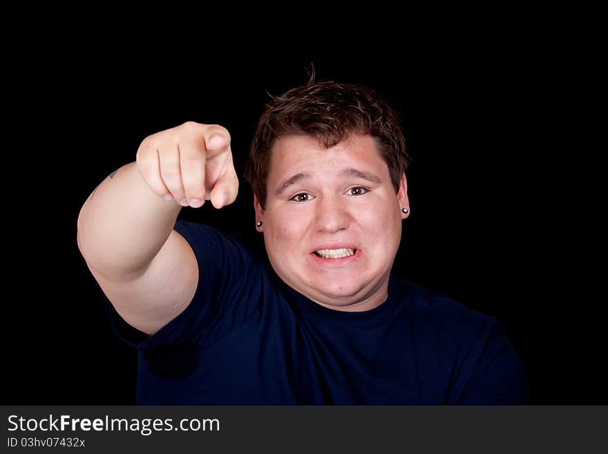 A young man points the cops in the right direction. A young man points the cops in the right direction.