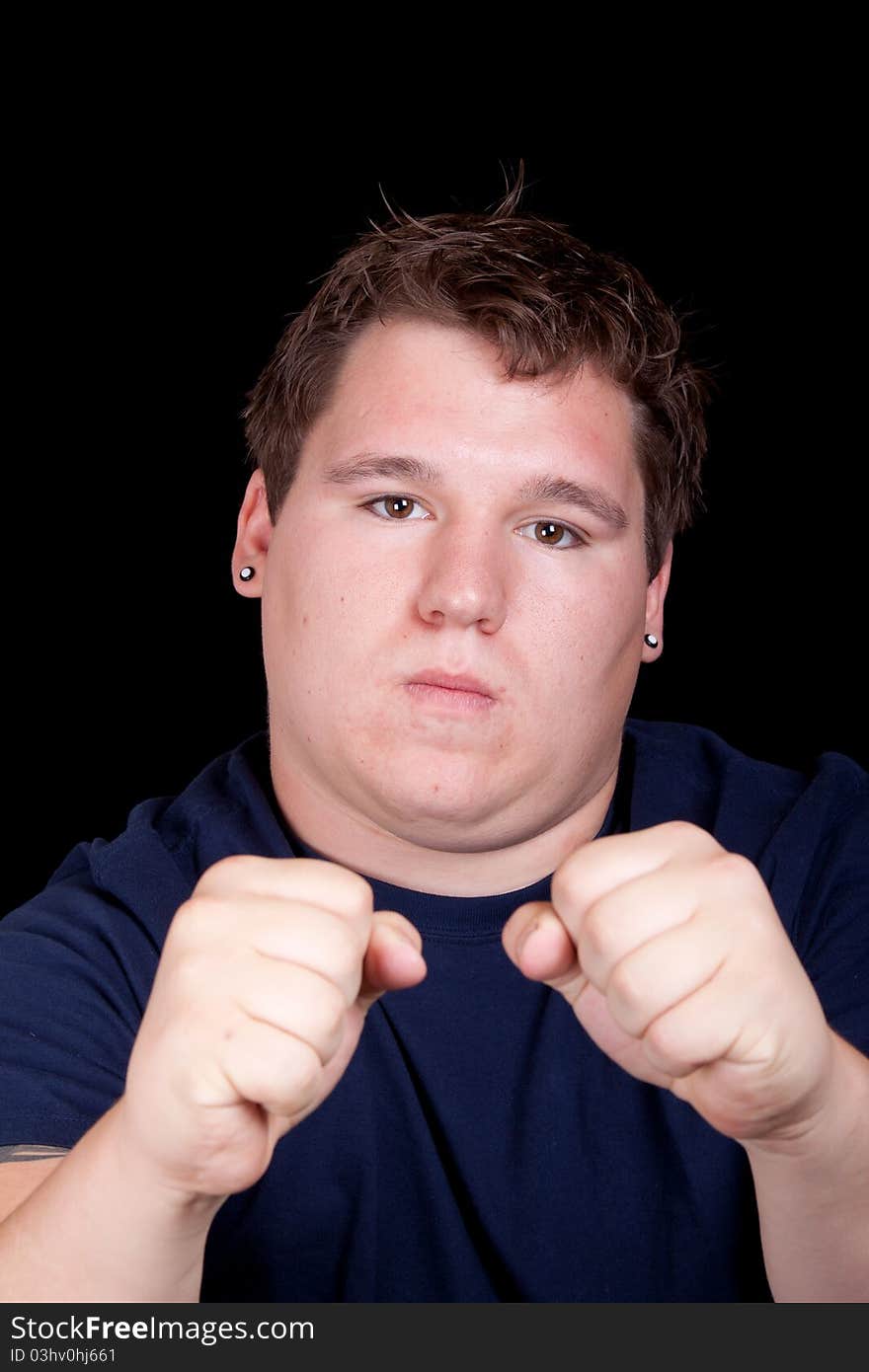 Young Man In A Blue Shirt