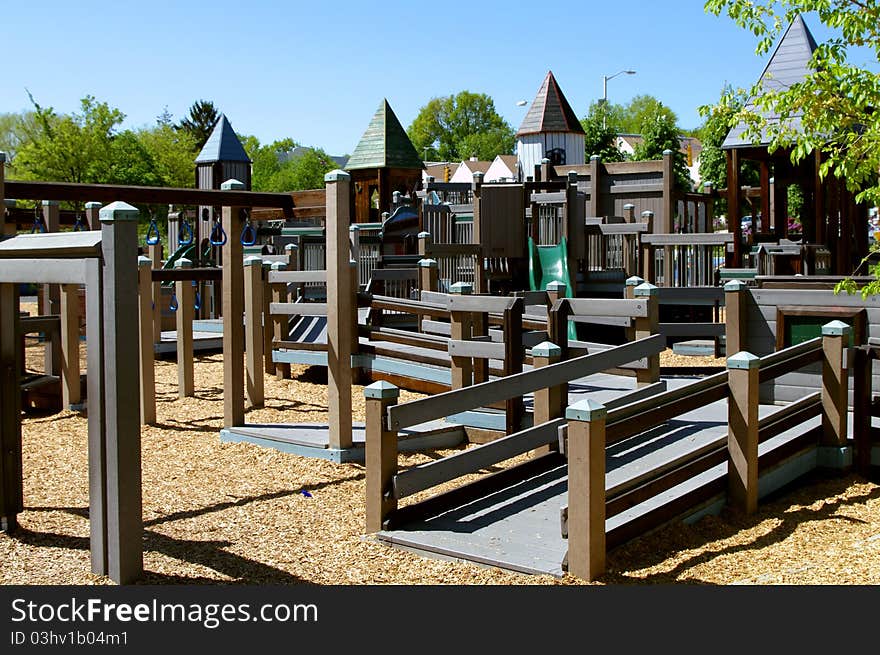 Empty Playground in the Spring. Empty Playground in the Spring