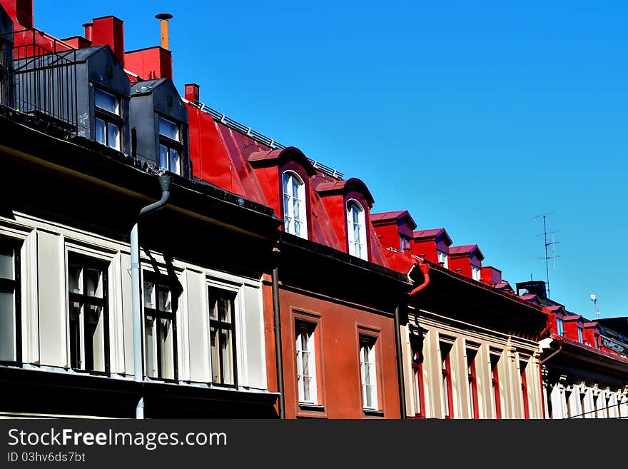 Colourful roofs in the city of Stockholm. Colourful roofs in the city of Stockholm