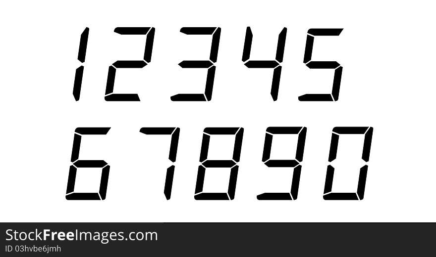 Black handwritten numbers over white background.illustration