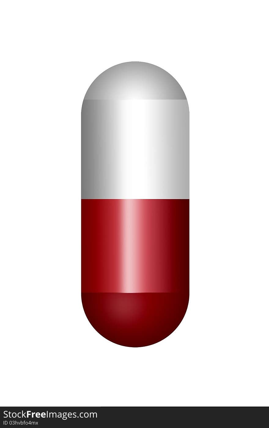 Red And White Pill Isoleted