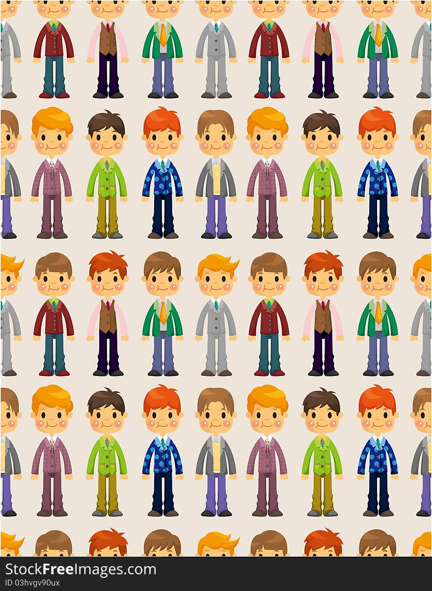 Seamless young boy pattern