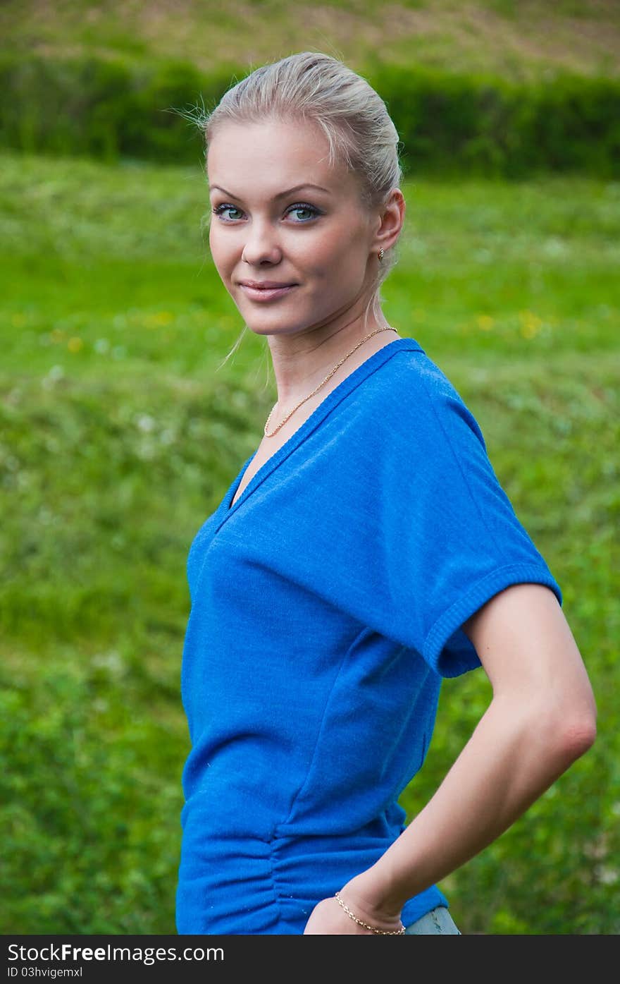 Portrait Of A Beautiful Girl In The Park