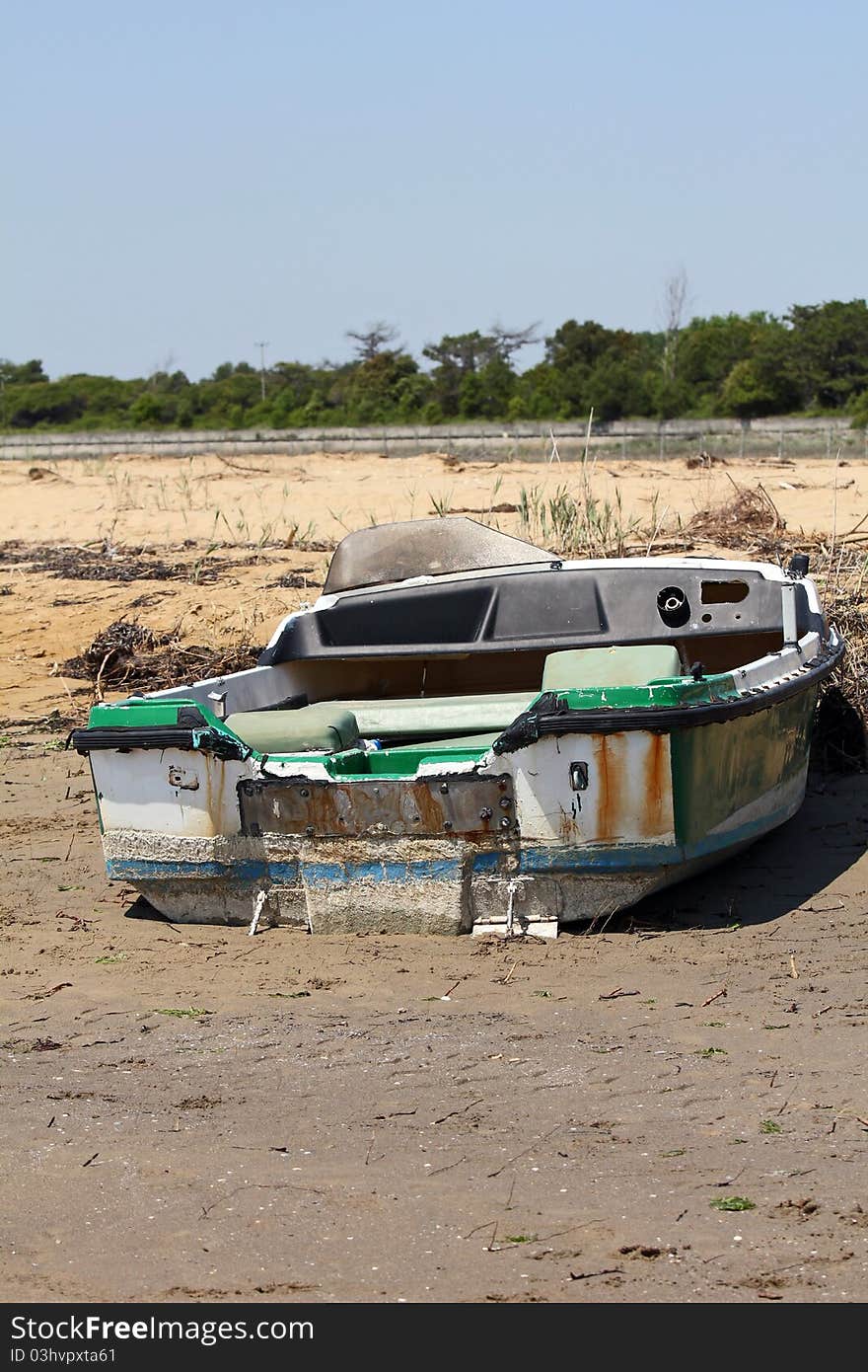 A shattered ship wreck on the beach