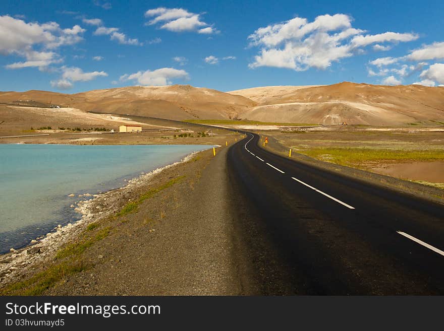 Empty route - Iceland, Myvatn area.